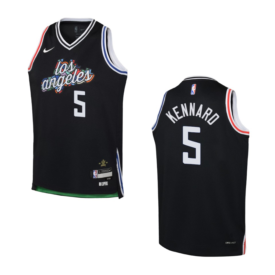 2022-23 Los Angeles Clippers Youth City Edition Luke Kennard Black Basketball Jersey