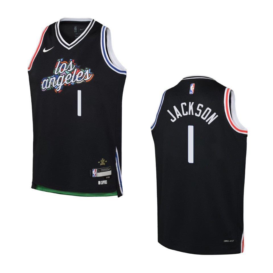 2022-23 Los Angeles Clippers Youth City Edition Reggie Jackson Black Basketball Jersey