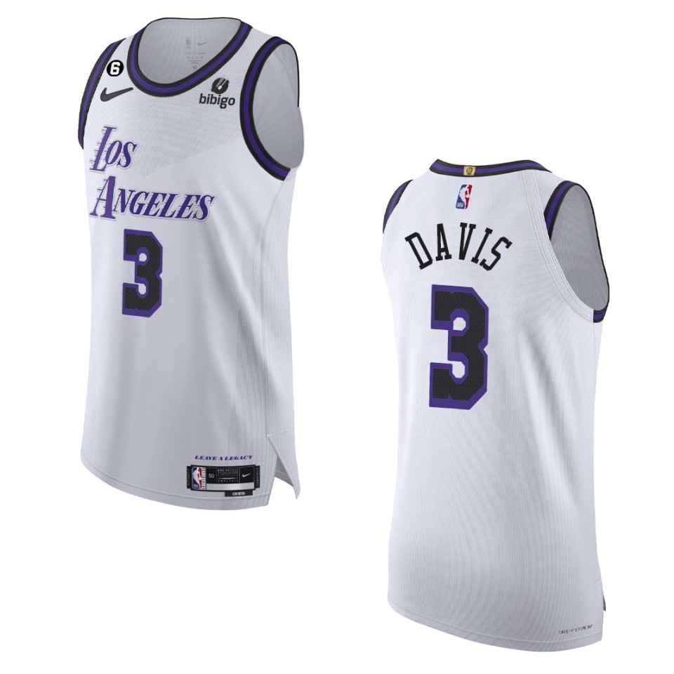 2022-23 Los Angeles Lakers Anthony Davis White City Basketball Jersey