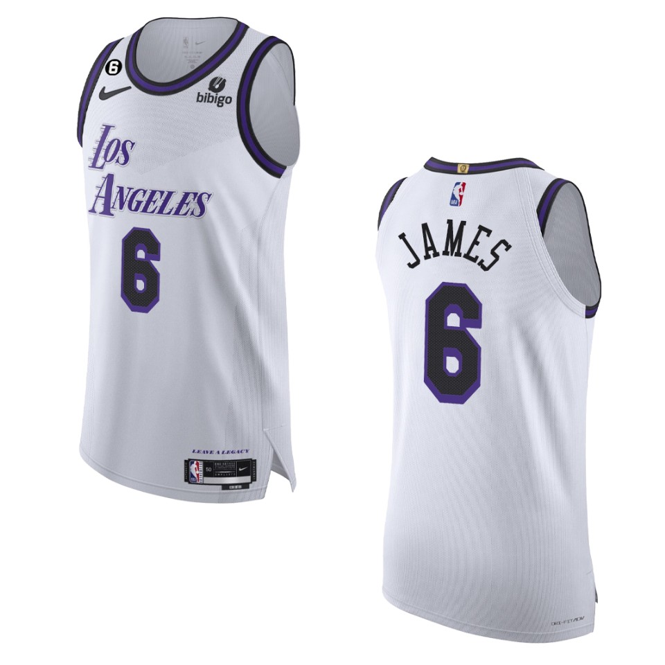 2022-23 Los Angeles Lakers Lebron James White City Basketball Jersey