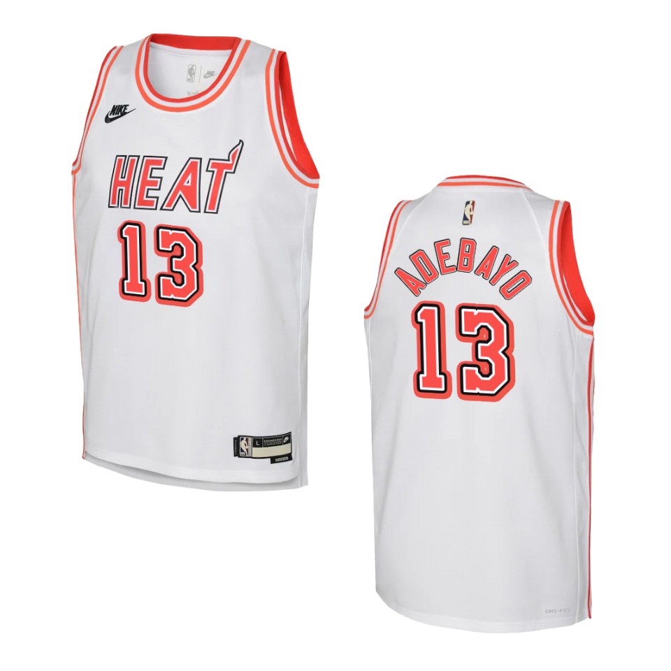 2022-23 Miami Heat Youth Classic Edition Bam Adebayo White Basketball Jersey