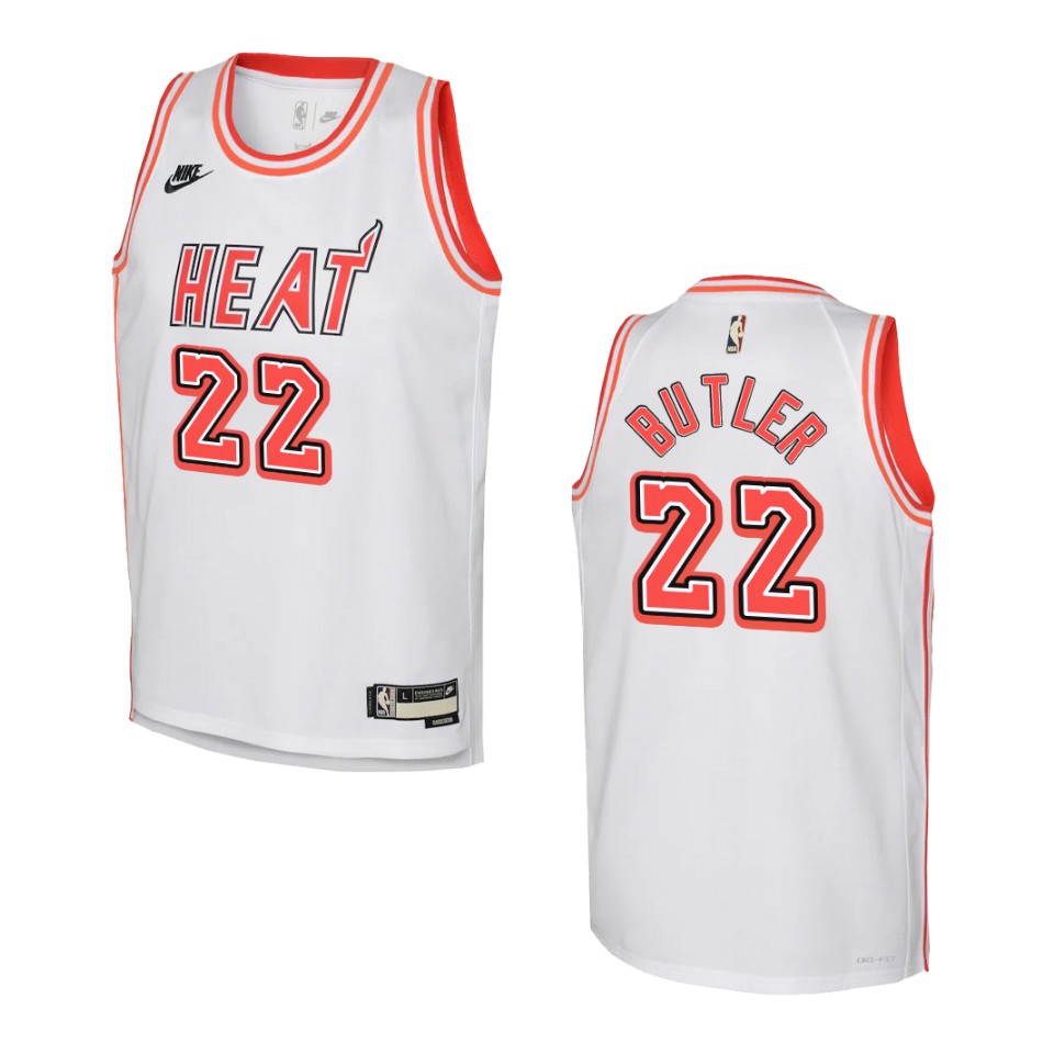 2022-23 Miami Heat Youth Classic Edition Jimmy Butler White Basketball Jersey
