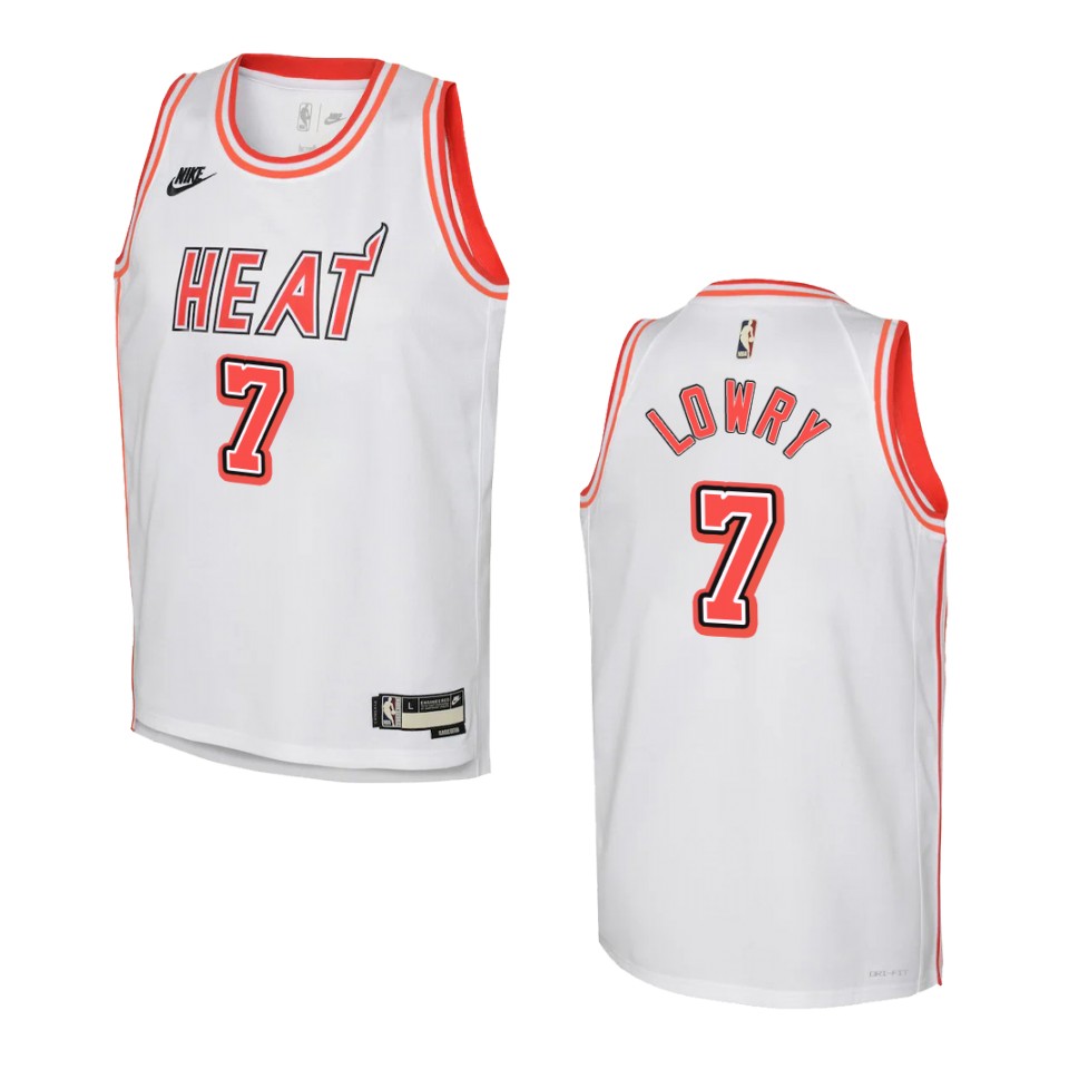 2022-23 Miami Heat Youth Classic Edition Kyle Lowry White Basketball Jersey
