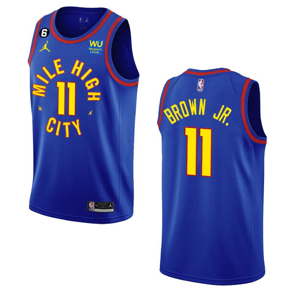 2022-23 Statement Edition Denver Nuggets Bruce Brown Jr. Royal Swingman Basketball Jersey