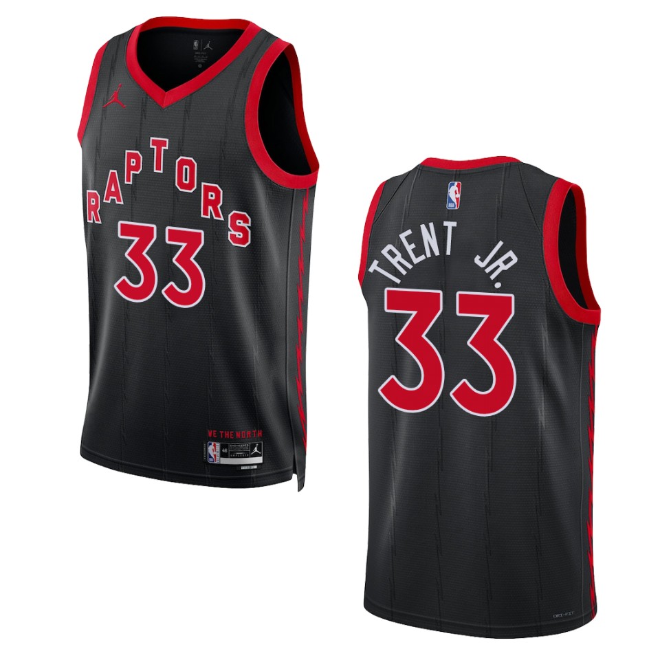 2022-23 Statement Edition Toronto Raptors Gary Trent Jr. Black Swingman Basketball Jersey