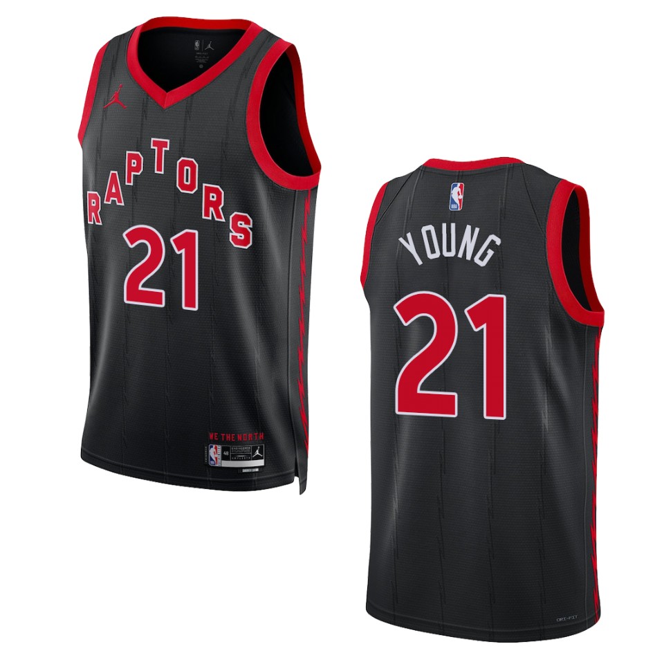2022-23 Statement Edition Toronto Raptors Thaddeus Young Black Swingman Basketball Jersey