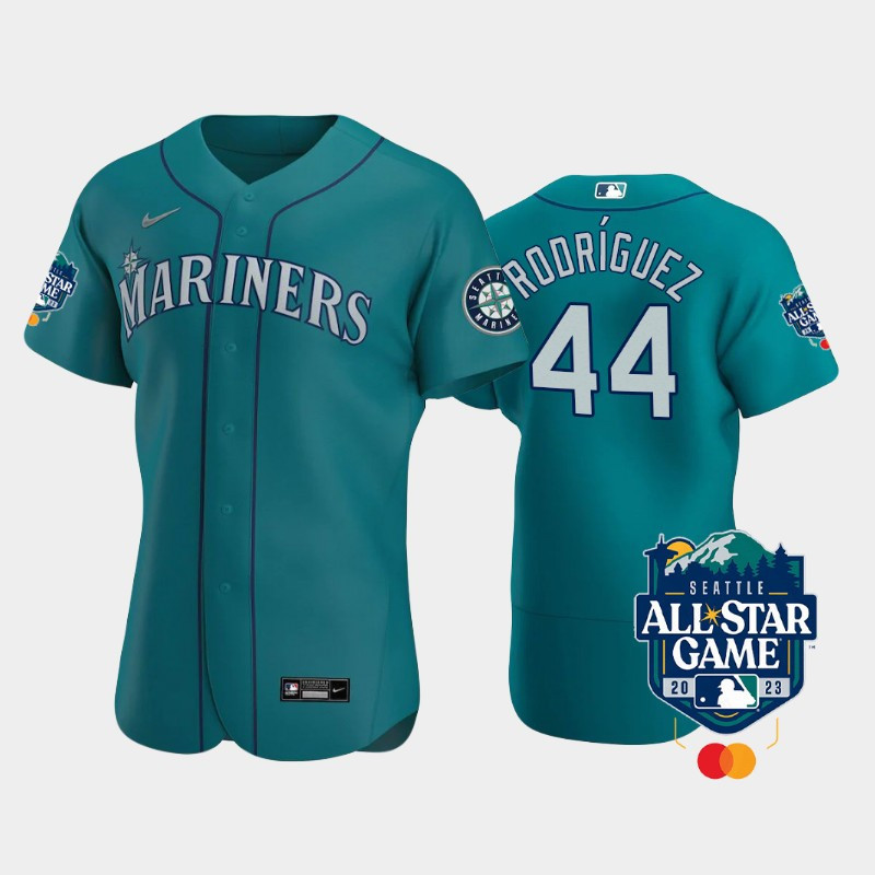 2023 All-Star Game Seattle Mariners 44 Julio Rodriguez Aqua Baseball Jersey 