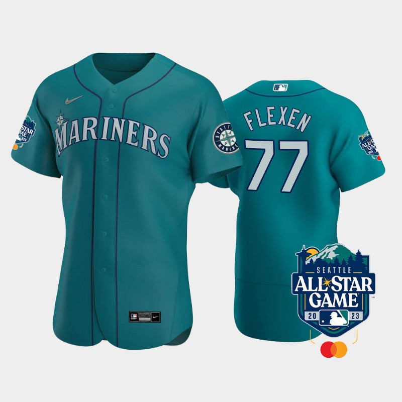 2023 All-Star Game Seattle Mariners 77 Chris Flexen Aqua Baseball Jersey 