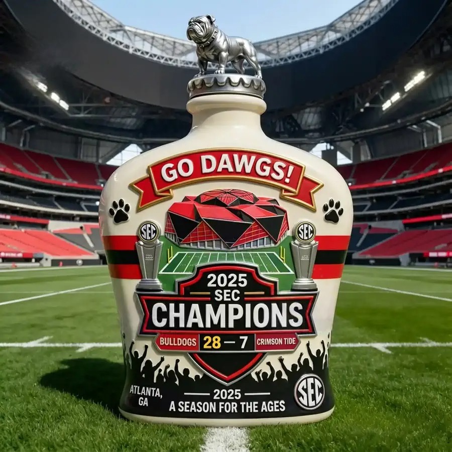 2025 Georgia Bulldogs SEC Champions Whiskey Bottle Decanter - Image 3