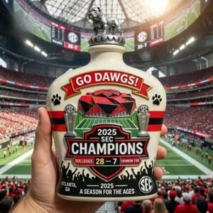 Alternative view of 2025 Georgia Bulldogs SEC Champions Whiskey Bottle Decanter