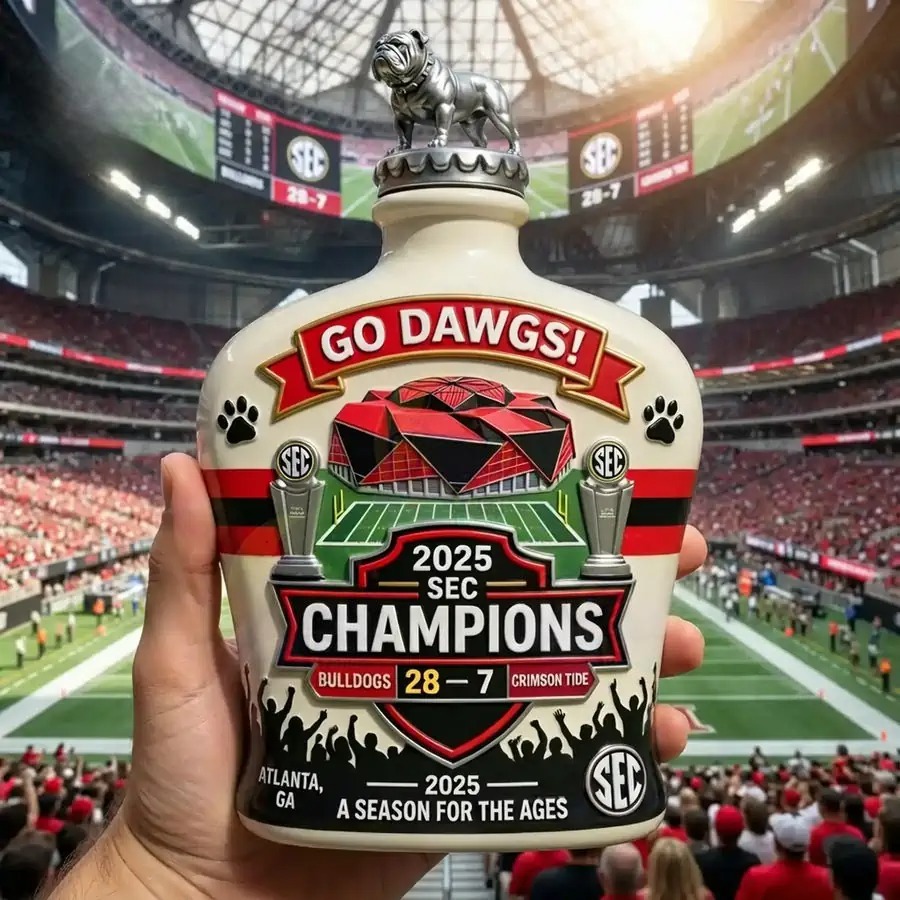 2025 Georgia Bulldogs SEC Champions Whiskey Bottle Decanter - Image 2