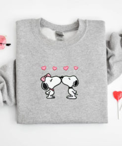 Valentine Season Snoopy Cute Embroidered Shirt, Funny Embroidered Shirt