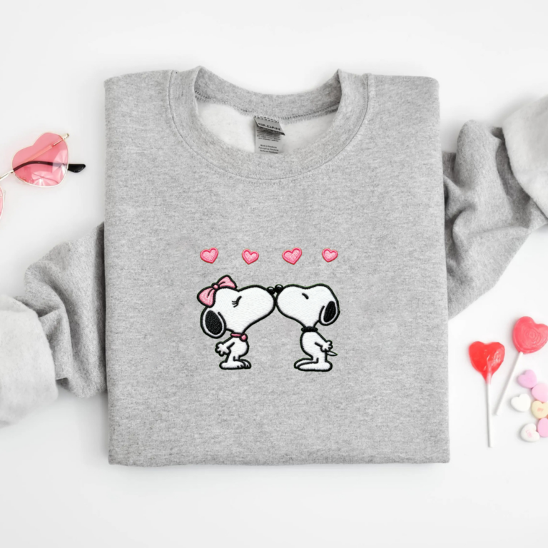 Valentine Season Snoopy Cute Embroidered Shirt, Funny Embroidered Shirt