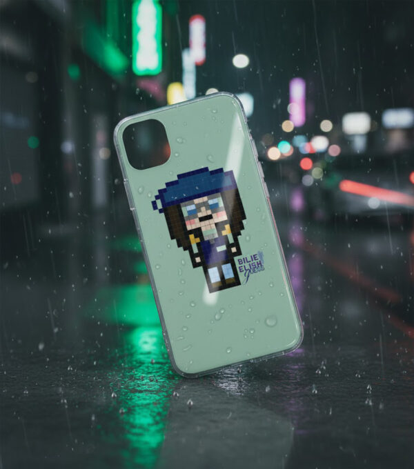 Alternative view of Aesthetic Minimalist Pixel Art Phone Cover - Billie Eilish Edition