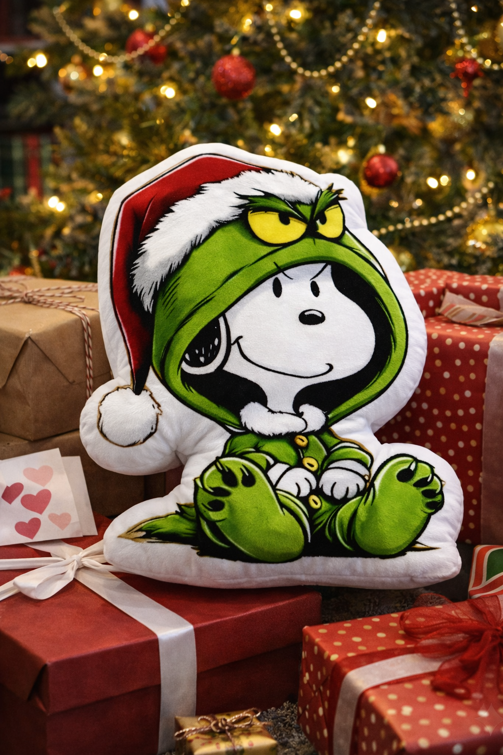 Grinch X Snoopy Pillow, Valentine'S Day Pillow - Image 3