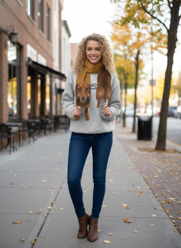 Alternative view of Animal Scarf – Dachshund Dog Scarf, Novelty Silk Scarf, Funny Pet Scarf