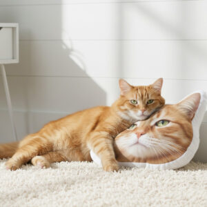 Alternative view of Animal Pillow – Ginger Tabby Cat Pillow, Cute Pet Cushion, Funny Cat Home Decor