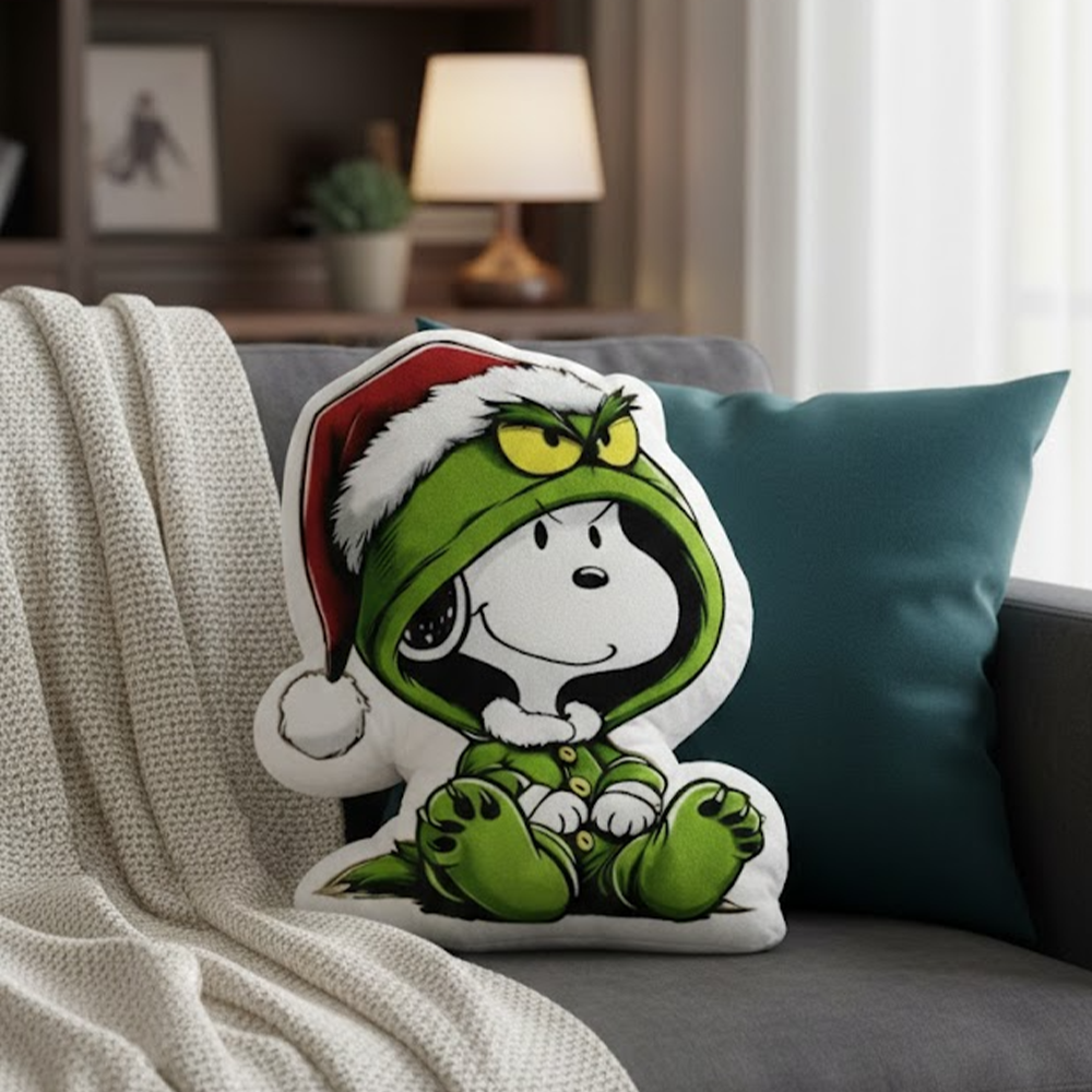 Grinch X Snoopy Pillow, Valentine'S Day Pillow - Image 4