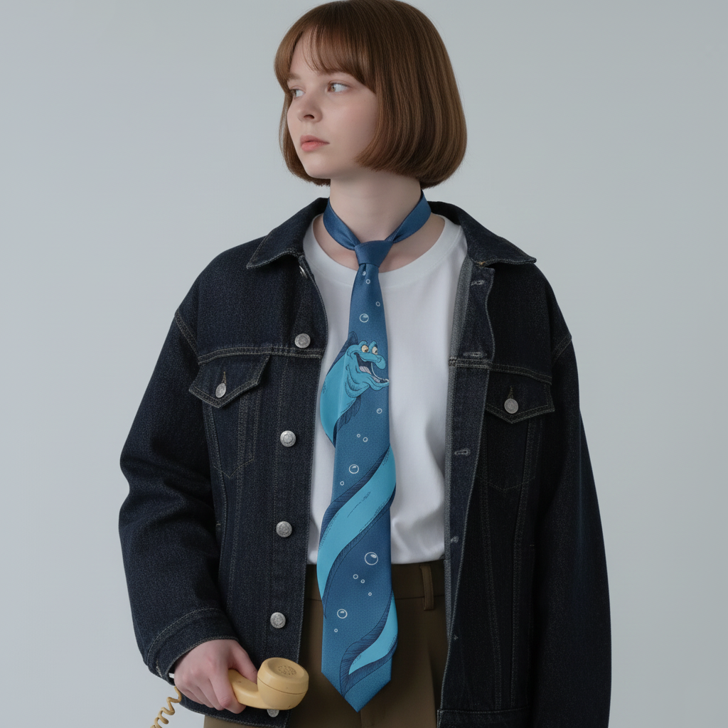 Flotsam & Jetsam Tie 3D Ocean Wave Neck Tie, Vintage Tie, Novelty Tie, Tie Accessories Holiday Gift, Tie Gift, Tie Accessories