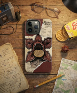Alternative view of Retro Monster Waffle Phone Case – Vintage Horror Aesthetic Cover