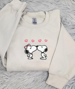 Valentine Season Snoopy Cute Embroidered Shirt, Funny Embroidered Shirt