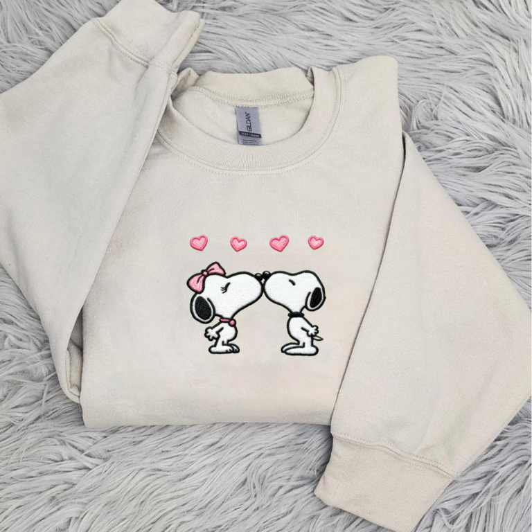 Valentine Season Snoopy Cute Embroidered Shirt, Funny Embroidered Shirt