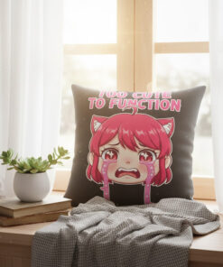 Alternative view of Novelty Round Plush Cushion with Cartoon Sharp Teeth