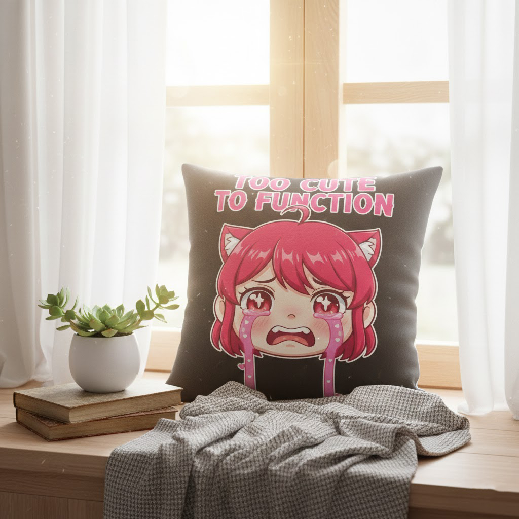 Novelty Round Plush Cushion with Cartoon Sharp Teeth - Image 2