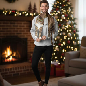 Alternative view of Animal Scarf – Fluffy Tabby Cat Scarf, Novelty Silk Scarf, Funny Pet Scarf