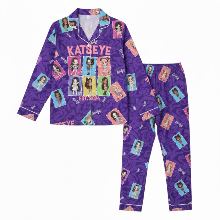 Alternative view of Vintage Katseye Music Pajamas, Katseye K-Pop Graphic, Katseye Beautiful Chaos Pjm