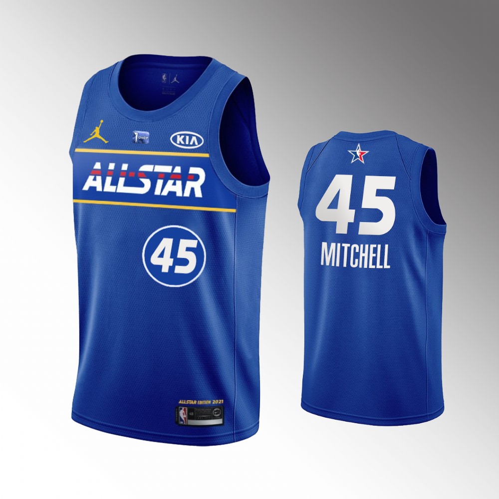 #45 Donovan Mitchell Utah Jazz 2021 All-star Mitchell Jersey Blue