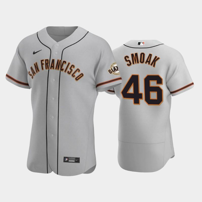 46 Justin Smoak Gray Road San Francisco Giants Baseball Jersey Baseball Jersey 