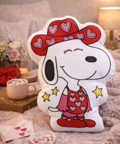 Snoopy Valentine Hearts Pillow, Snoopy Puffer Valentine'S Day Pillow