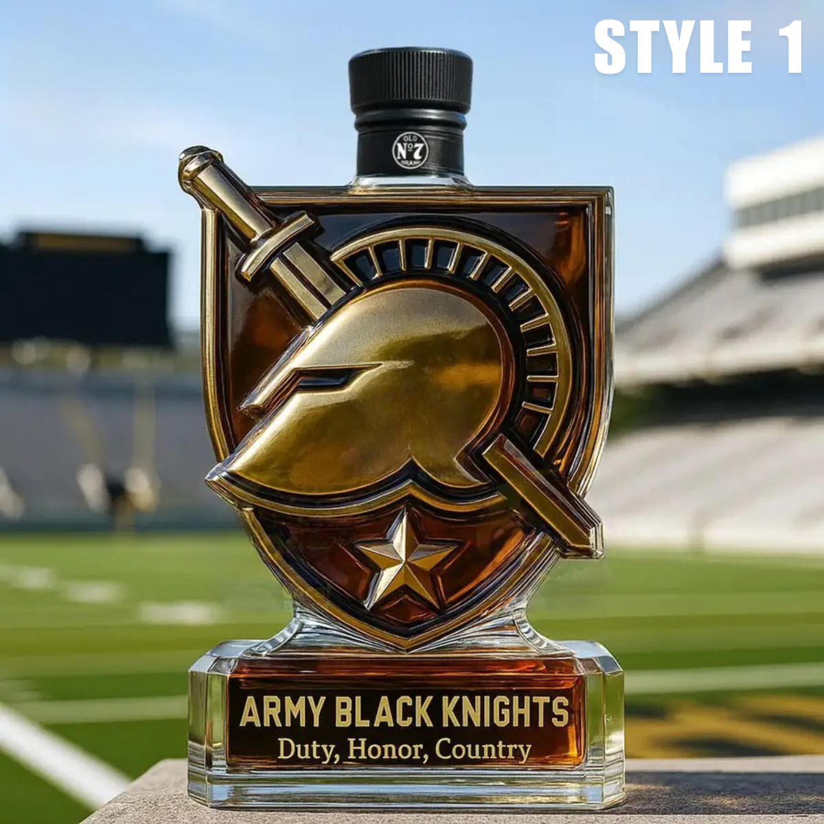 Army Black Knights Limited Edition Whiskey Bottle