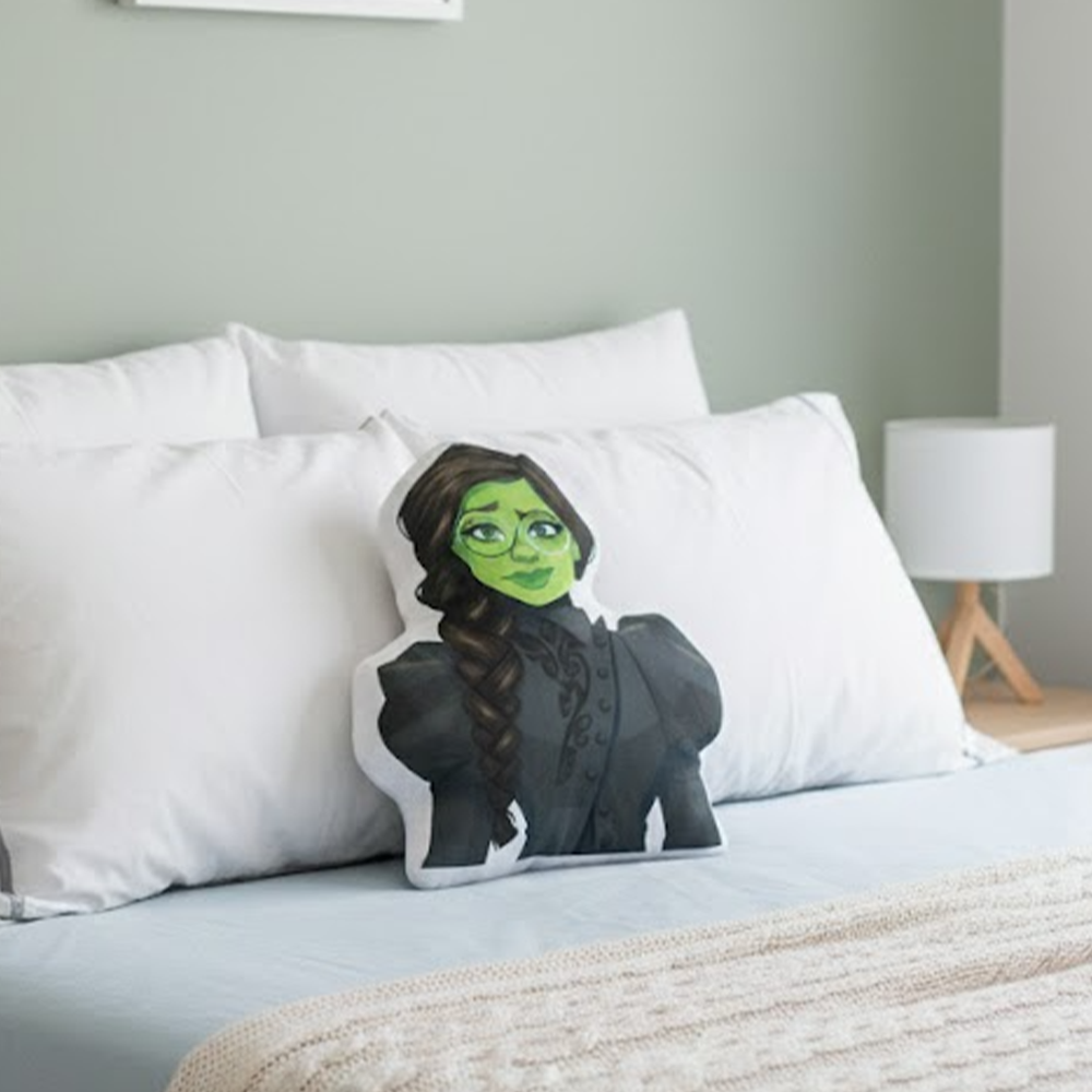 Green Witch Elphaba Illustration Pillow - Wicked Fan Art Collectible - Image 4