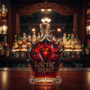 Alternative view of World Of Warcraft Inspired Horde Collector Whiskey Bottle 2025 Loktar Ogar Design