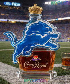 Detroit Lions Crown Royal Whiskey Bottle