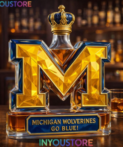 Michigan Wolverines Football Custom Whisky Bottle