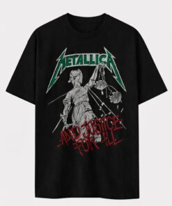 Men's Metallica Oversized T-Shirt ...And Justice For All Cotton Black Adult Size S-4XL