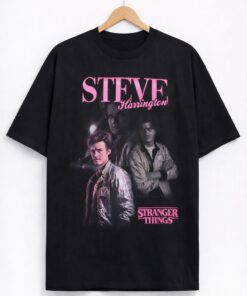Alternative view of Men's Stranger Things Graphic Oversized T-Shirt Steve Harrington Cotton Black Adult Size S-4XL