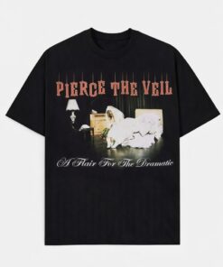 Men's Pierce The Veil Graphic Oversized T-Shirt A Flair For The Dramatic Cotton Black Adult Size S-4XL