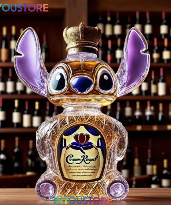 Lilo-Stitch Funny Crown Royal Whiskey Bottle