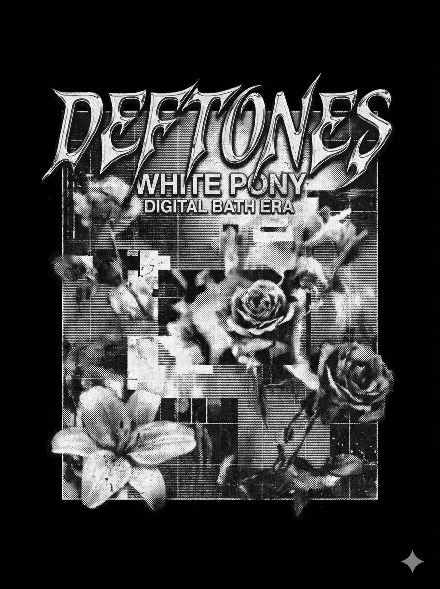 Deftones White Pony Era Vintage Shoegaze Metal Bootleg Washed - Image 3