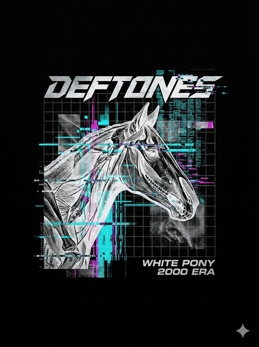 Deftones White Pony Vintage Y2K Nu Metal Shoegaze Bootleg Washed Aesthetics - Image 3