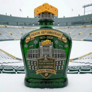 Green Bay Packers 105Th Anniversary Whiskey Bottle 2026 Nfl Lambeau Field Fan Collectible