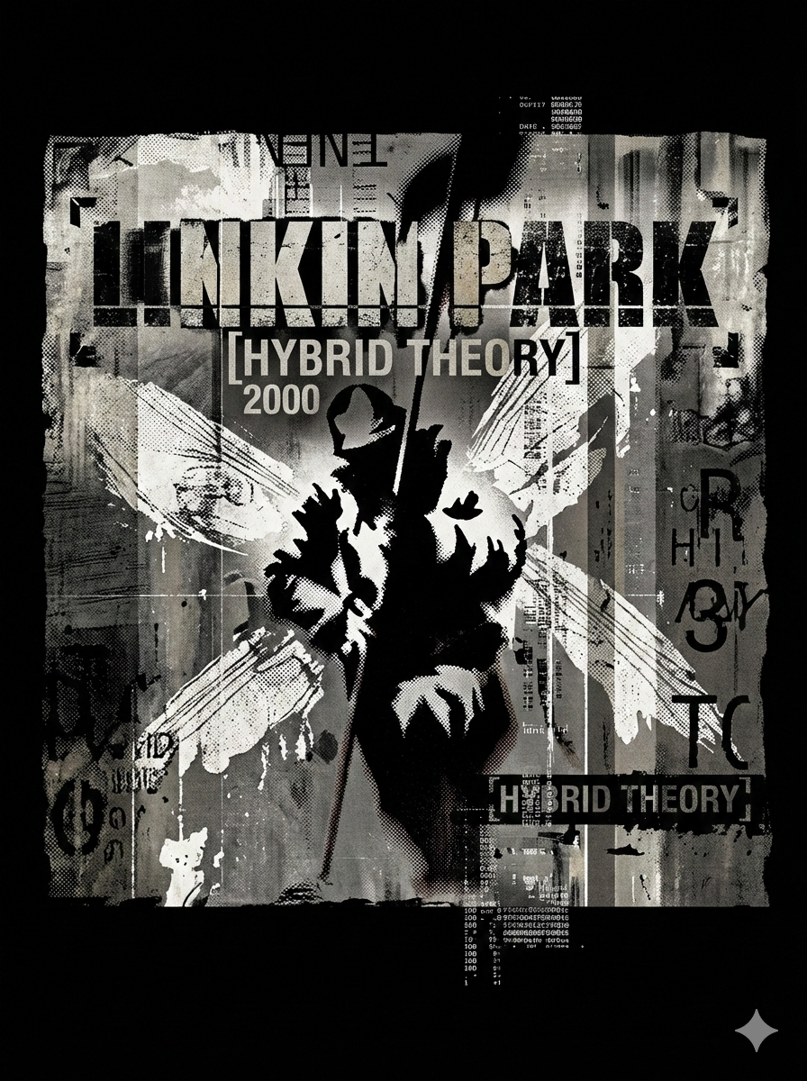 Linkin Park Hybrid Theory Era Vintage Nu Metal Aesthetic Bootleg Washed Streetwe - Image 3