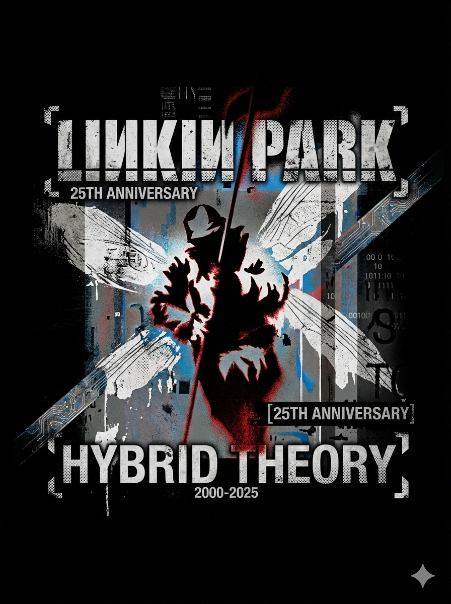 Linkin Park Hybrid Theory Y2K Nu Metal Aesthetic Vintage Wash Bootleg Graphic - Image 3