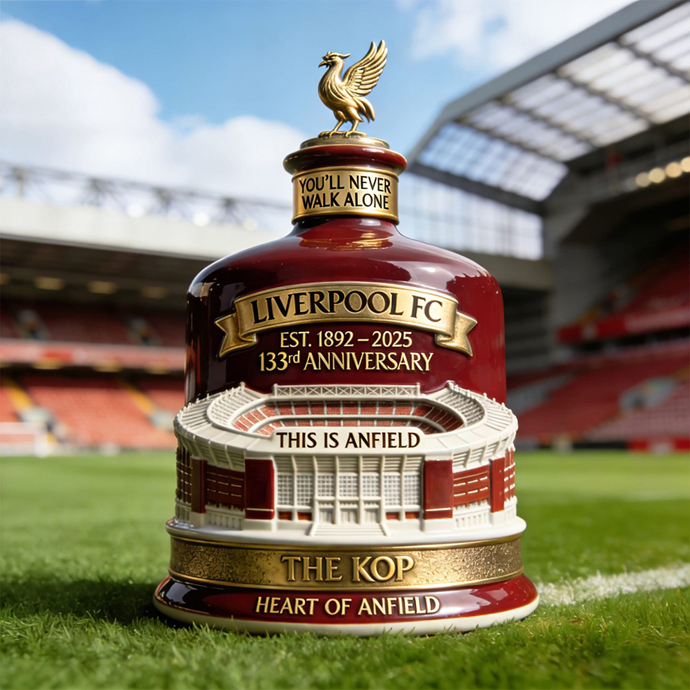 Liverpool FC 133Rd Anniversary This Is Anfield Stadium Whiskey Bottle