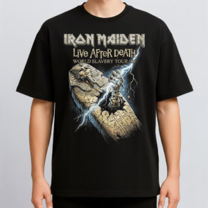 Alternative view of Iron Maiden Live After Death 1985 World Slavery Tour Vintage Metal Bootleg Washe