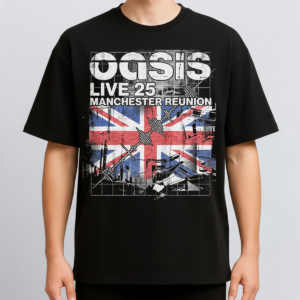 Alternative view of Oasis Live 25 Reunion 90s Britpop Manchester Era Vintage Bootleg Oversized